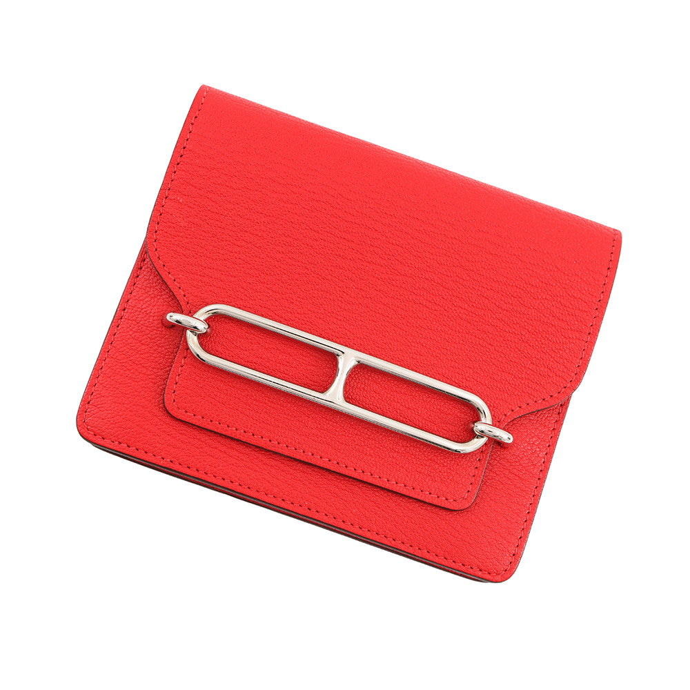 HERMES Roulis Roulis Slim Rouge Coeur Chevre Myzore Goatskin