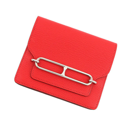 HERMES Roulis Roulis Slim Rouge Coeur Chevre Myzore Goatskin