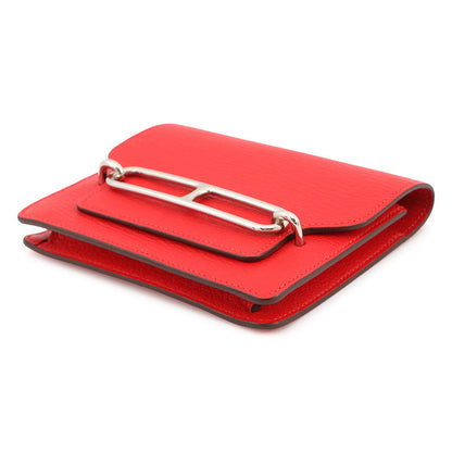 HERMES Roulis Roulis Slim Rouge Coeur Chevre Myzore Goatskin