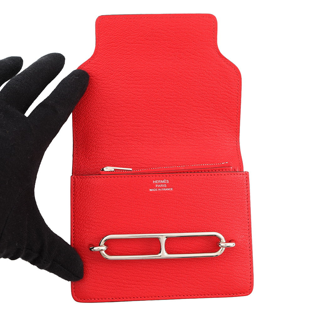 HERMES Roulis Roulis Slim Rouge Coeur Chevre Myzore Goatskin