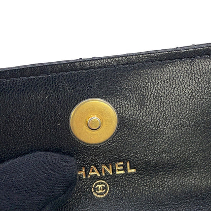CHANEL Matelasse Chain belt bag Black/Beige/Silver Lambskin Size Mini
