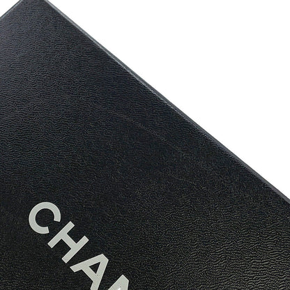 CHANEL CC Logo Kiss Lock Long Wallet Black Caviar Leather