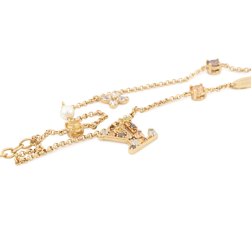 LOUIS VUITTON Bracelet Lady LV DoreM1683A Metal strass