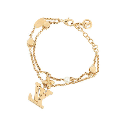 LOUIS VUITTON Bracelet Lady LV DoreM1683A Metal strass