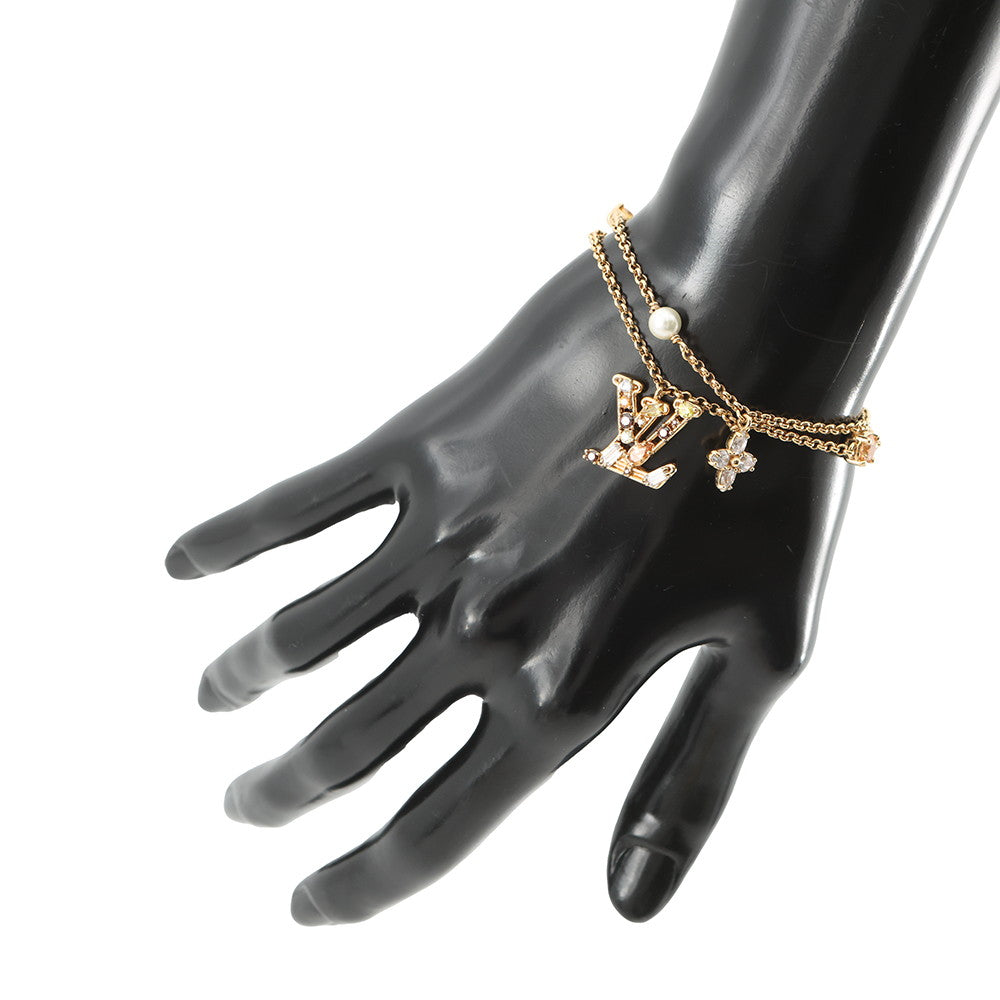 LOUIS VUITTON Bracelet Lady LV DoreM1683A Metal strass