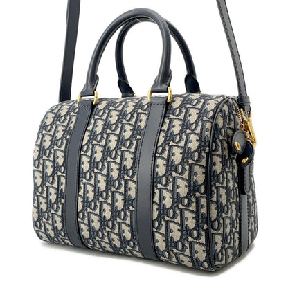 Dior Groove25 Oblique Jacquard Bag Navy/BeigeM1365UTZQ Canvas Leather Size Medium