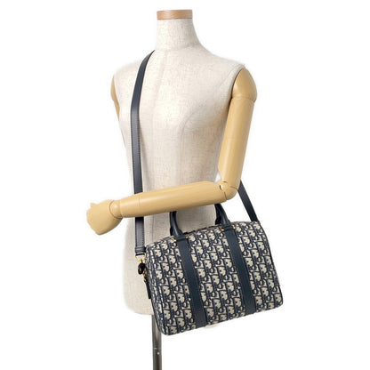 Dior Groove25 Oblique Jacquard Bag Navy/BeigeM1365UTZQ Canvas Leather Size Medium