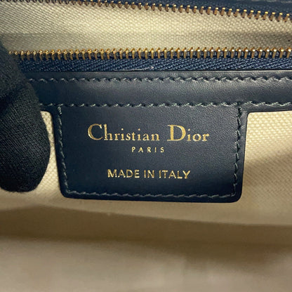 Dior Groove25 Oblique Jacquard Bag Navy/BeigeM1365UTZQ Canvas Leather Size Medium