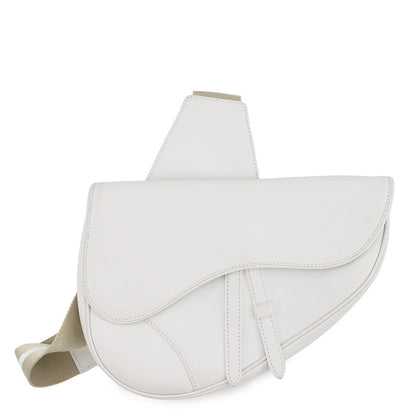 Dior Saddle bag White Leather Canvas