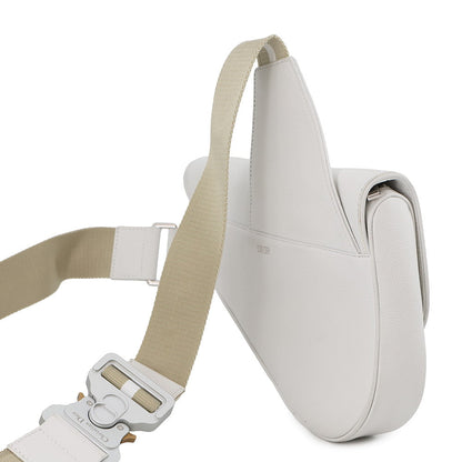 Dior Saddle bag White Leather Canvas