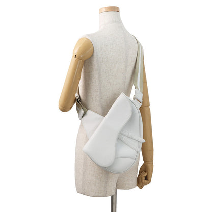 Dior Saddle bag White Leather Canvas