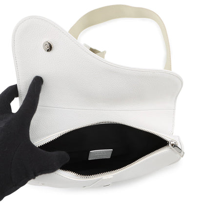 Dior Saddle bag White Leather Canvas