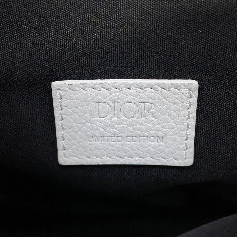 Dior Saddle bag White Leather Canvas