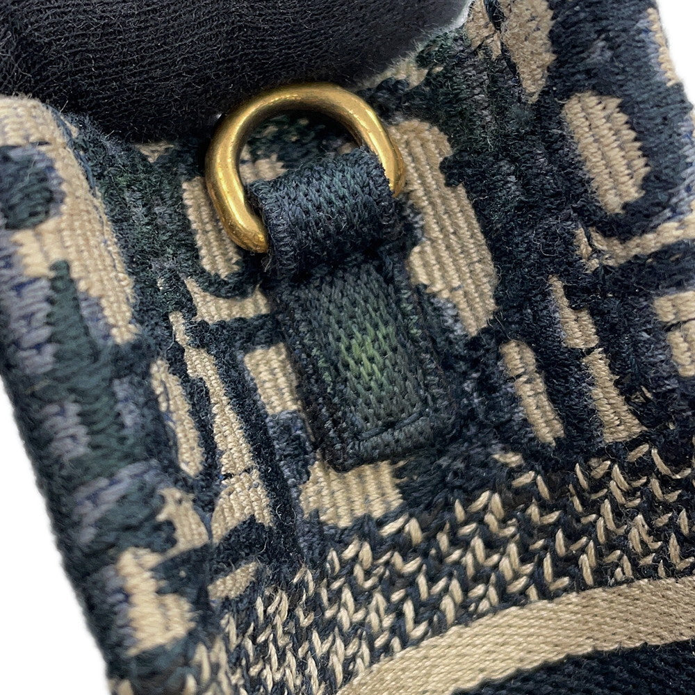 Dior Book Tote Oblique Embroidery Navy/BeigeS5573CRIW Canvas Size Mini