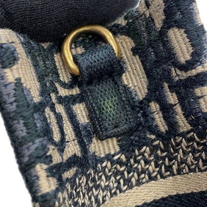 Dior Book Tote Oblique Embroidery Navy/BeigeS5573CRIW Canvas Size Mini