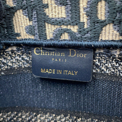 Dior Book Tote Oblique Embroidery Navy/BeigeS5573CRIW Canvas Size Mini