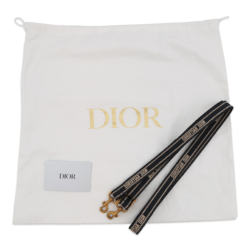 Dior Book Tote Oblique Embroidery Navy/BeigeS5573CRIW Canvas Size Mini