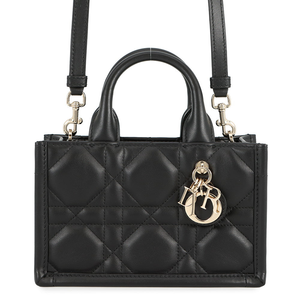 Dior Macrocannage Book Tote BlackS5573OWHP Calf Leather Size Mini
