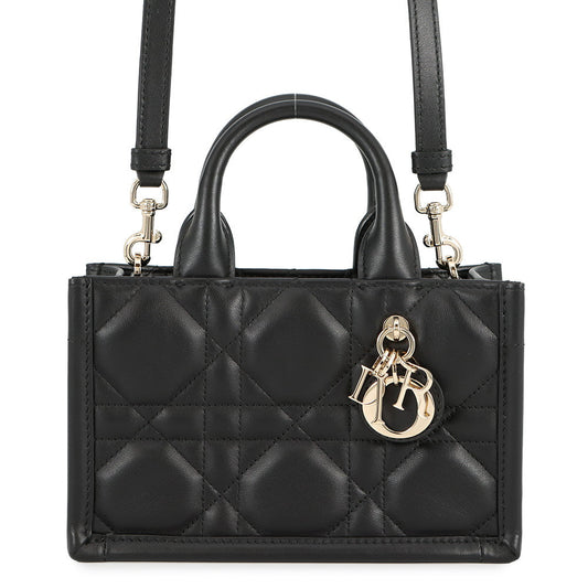 Dior Macrocannage Book Tote BlackS5573OWHP Calf Leather Size Mini