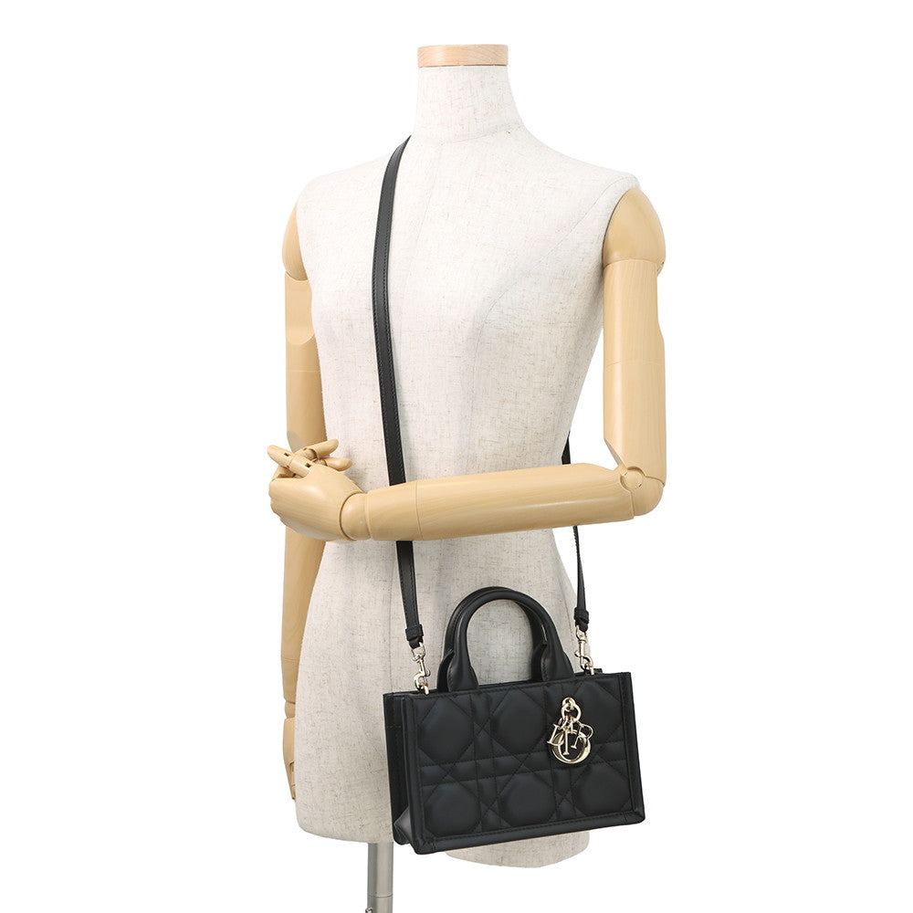 Dior Macrocannage Book Tote BlackS5573OWHP Calf Leather Size Mini