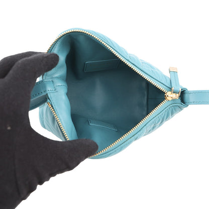 Dior Macrocannage Nomade Pouch BlueS5553OMIG Lamb Leather Size Small
