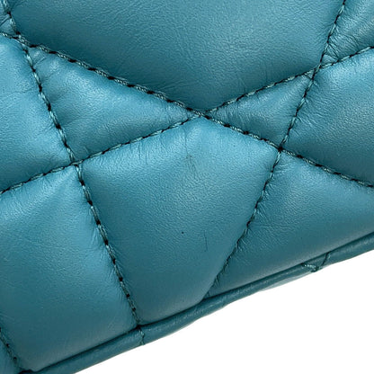 Dior Macrocannage Nomade Pouch BlueS5553OMIG Lamb Leather Size Small
