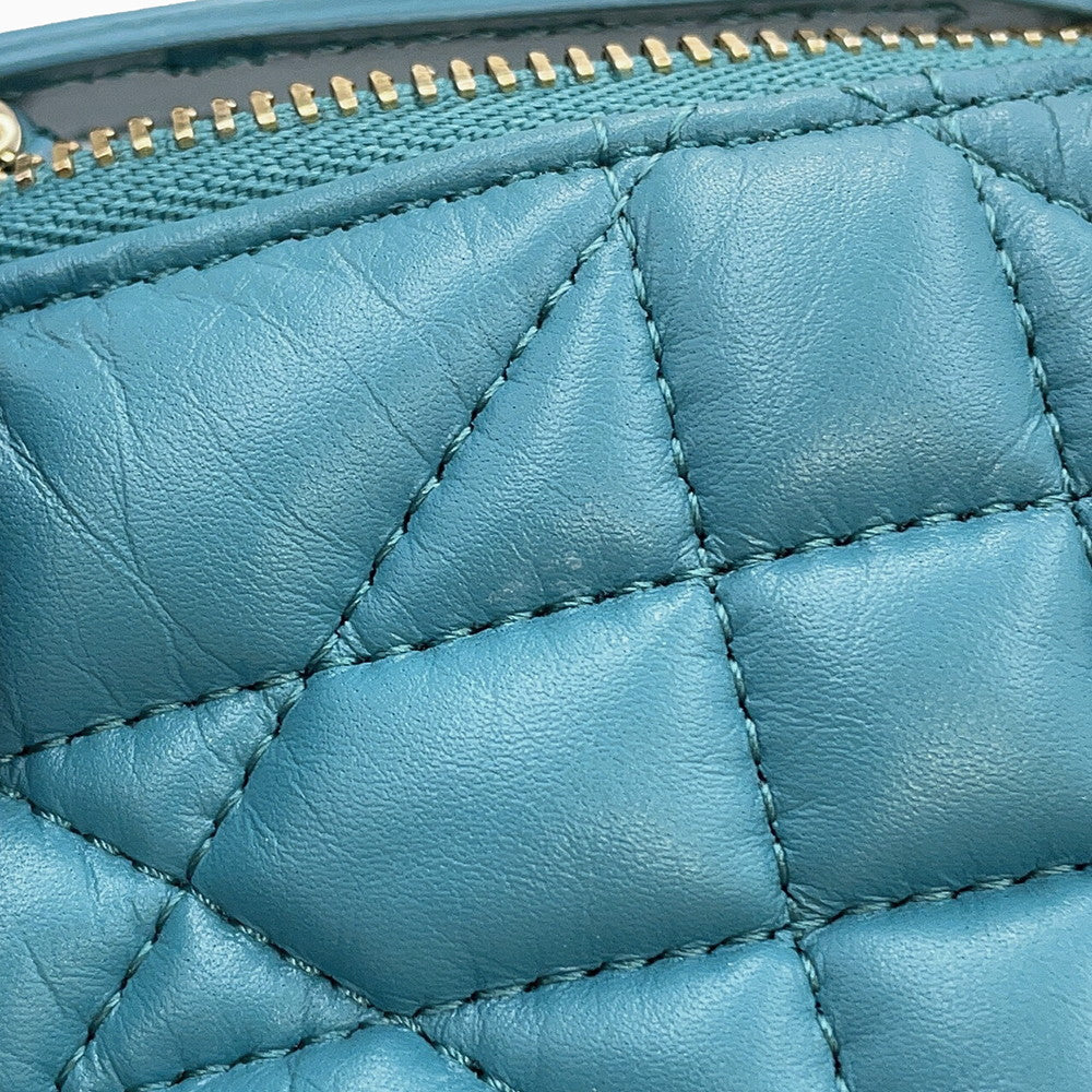 Dior Macrocannage Nomade Pouch BlueS5553OMIG Lamb Leather Size Small