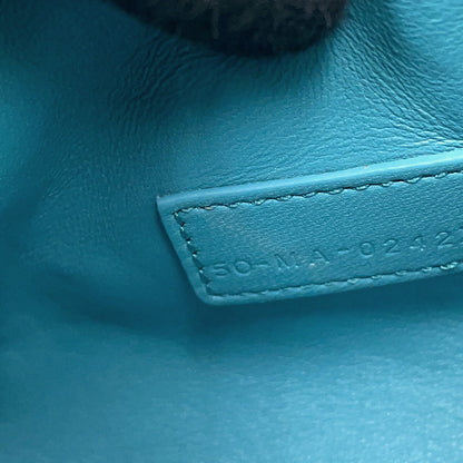 Dior Macrocannage Nomade Pouch BlueS5553OMIG Lamb Leather Size Small