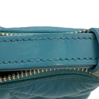 Dior Macrocannage Nomade Pouch BlueS5553OMIG Lamb Leather Size Small