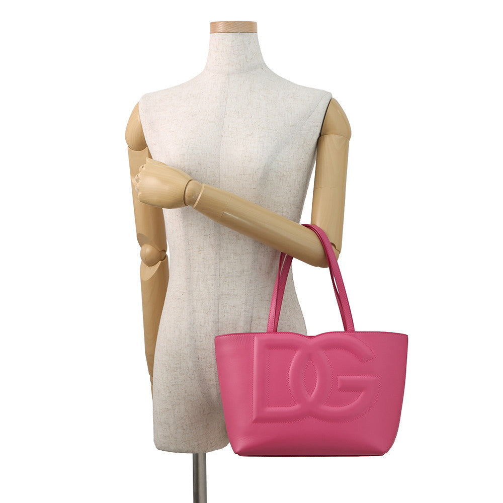 DOLCE&GABBANA DG logo shopping bag Tote Bag PinkBB7337AW576 Calf Leather Size Small