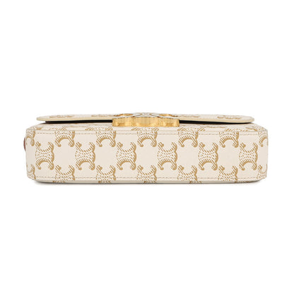 CELINE Triomphe Shoulder Bag White194142CUZ PVC Leather