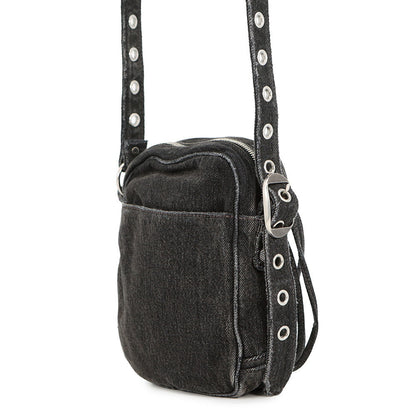 BALENCIAGA Le Cagoule Cross Body Bag Black719065 Denim