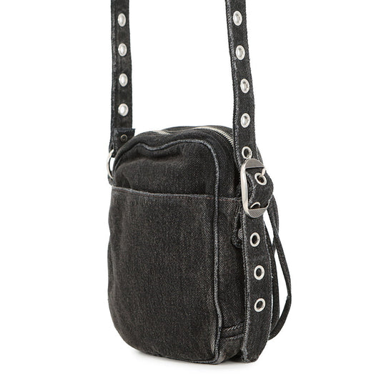BALENCIAGA Le Cagoule Cross Body Bag Black719065 Denim