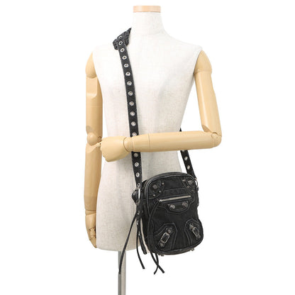 BALENCIAGA Le Cagoule Cross Body Bag Black719065 Denim