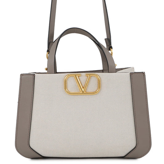 Valentino Garavani V Logo Handbag White/Gray2W0B0K96YJH Canvas Leather
