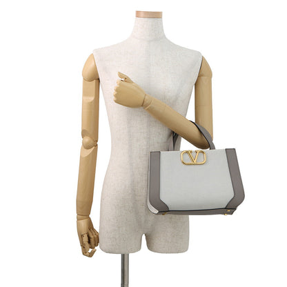 Valentino Garavani V Logo Handbag White/Gray2W0B0K96YJH Canvas Leather