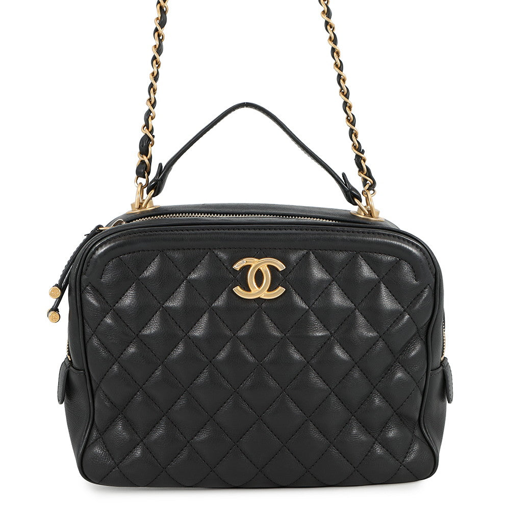 CHANEL Matelasse 2wayBag Black Lambskin
