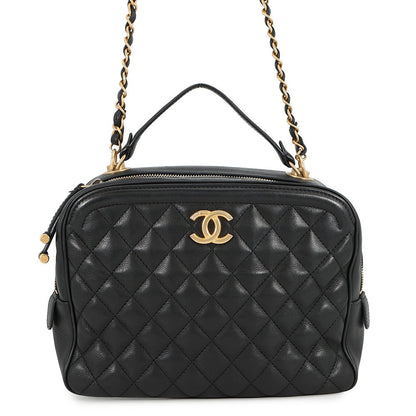 CHANEL Matelasse 2wayBag Black Lambskin