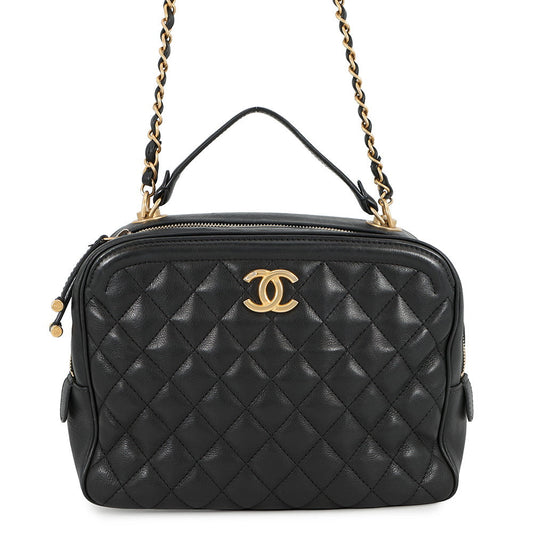 CHANEL Matelasse 2wayBag Black Lambskin