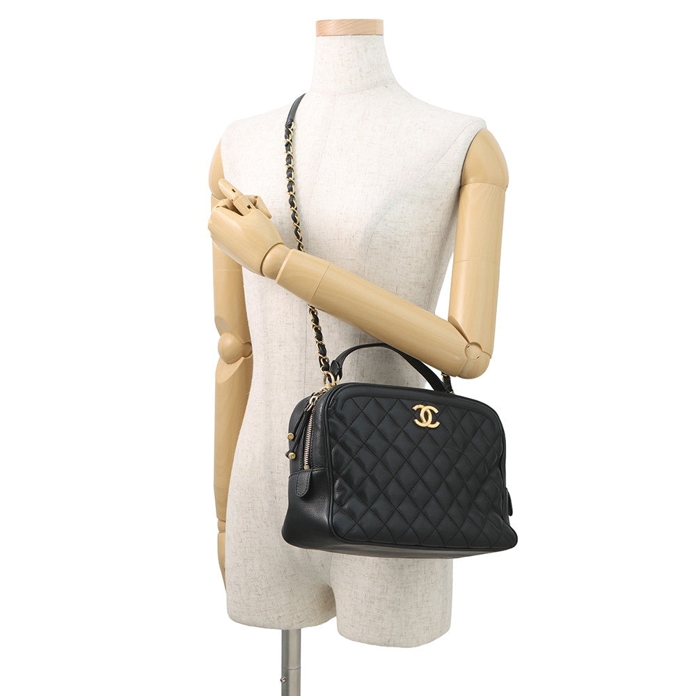 CHANEL Matelasse 2wayBag Black Lambskin