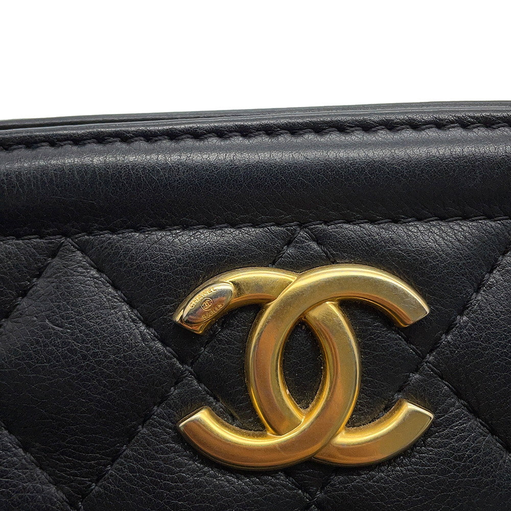 CHANEL Matelasse 2wayBag Black Lambskin