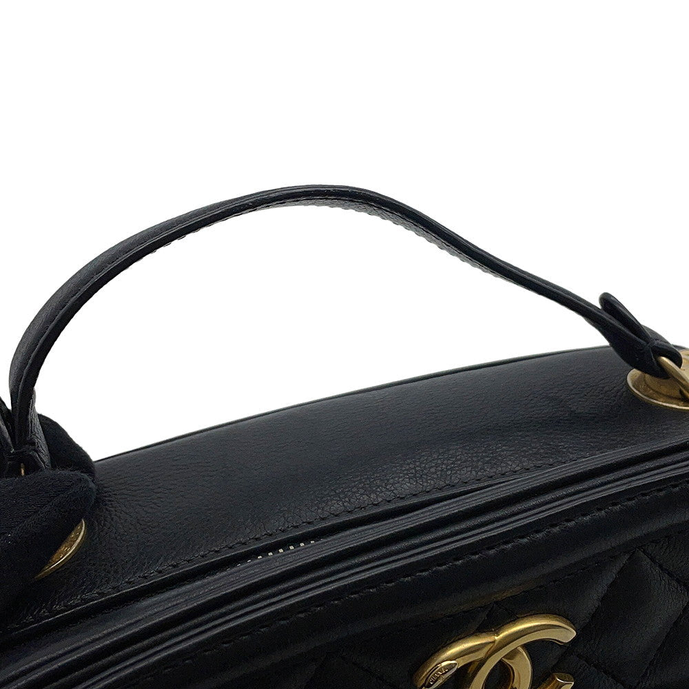 CHANEL Matelasse 2wayBag Black Lambskin