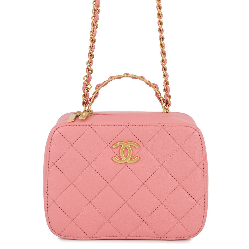CHANEL Matelasse Vanity 2way Bag PinkAS3318 Lambskin