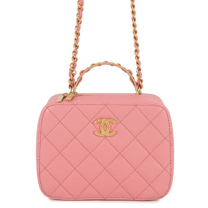 CHANEL Matelasse Vanity 2way Bag PinkAS3318 Lambskin
