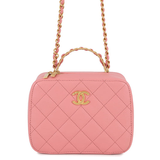 CHANEL Matelasse Vanity 2way Bag PinkAS3318 Lambskin