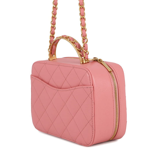 CHANEL Matelasse Vanity 2way Bag PinkAS3318 Lambskin