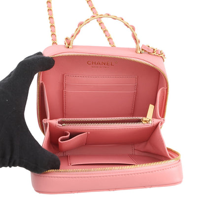 CHANEL Matelasse Vanity 2way Bag PinkAS3318 Lambskin