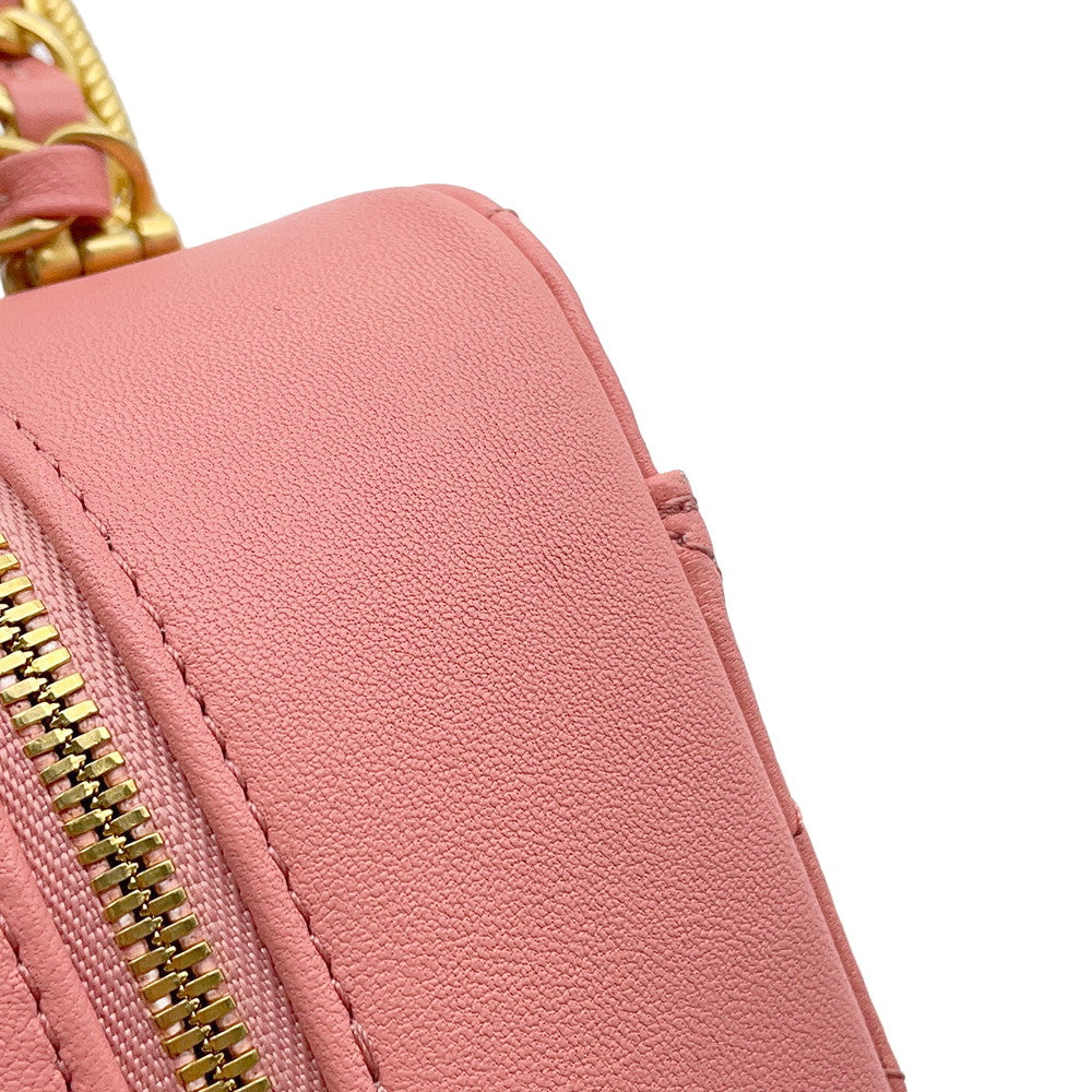 CHANEL Matelasse Vanity 2way Bag PinkAS3318 Lambskin