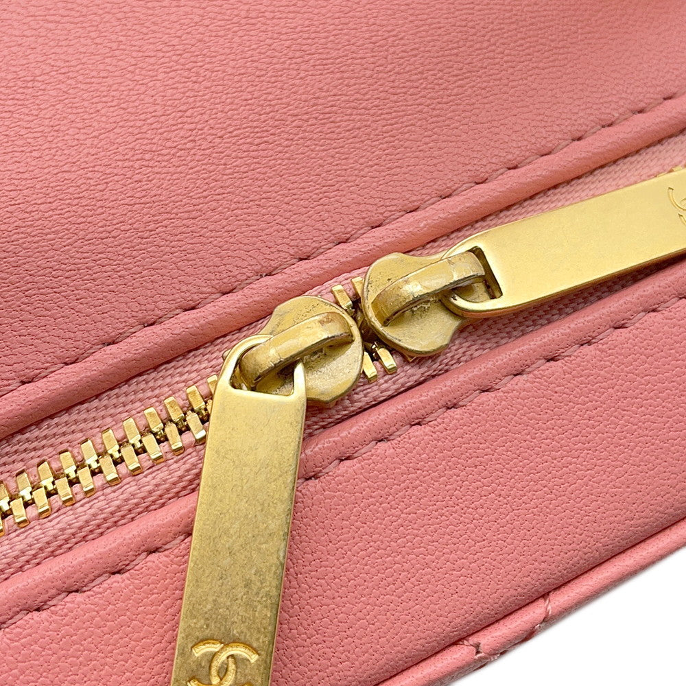 CHANEL Matelasse Vanity 2way Bag PinkAS3318 Lambskin
