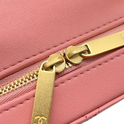 CHANEL Matelasse Vanity 2way Bag PinkAS3318 Lambskin